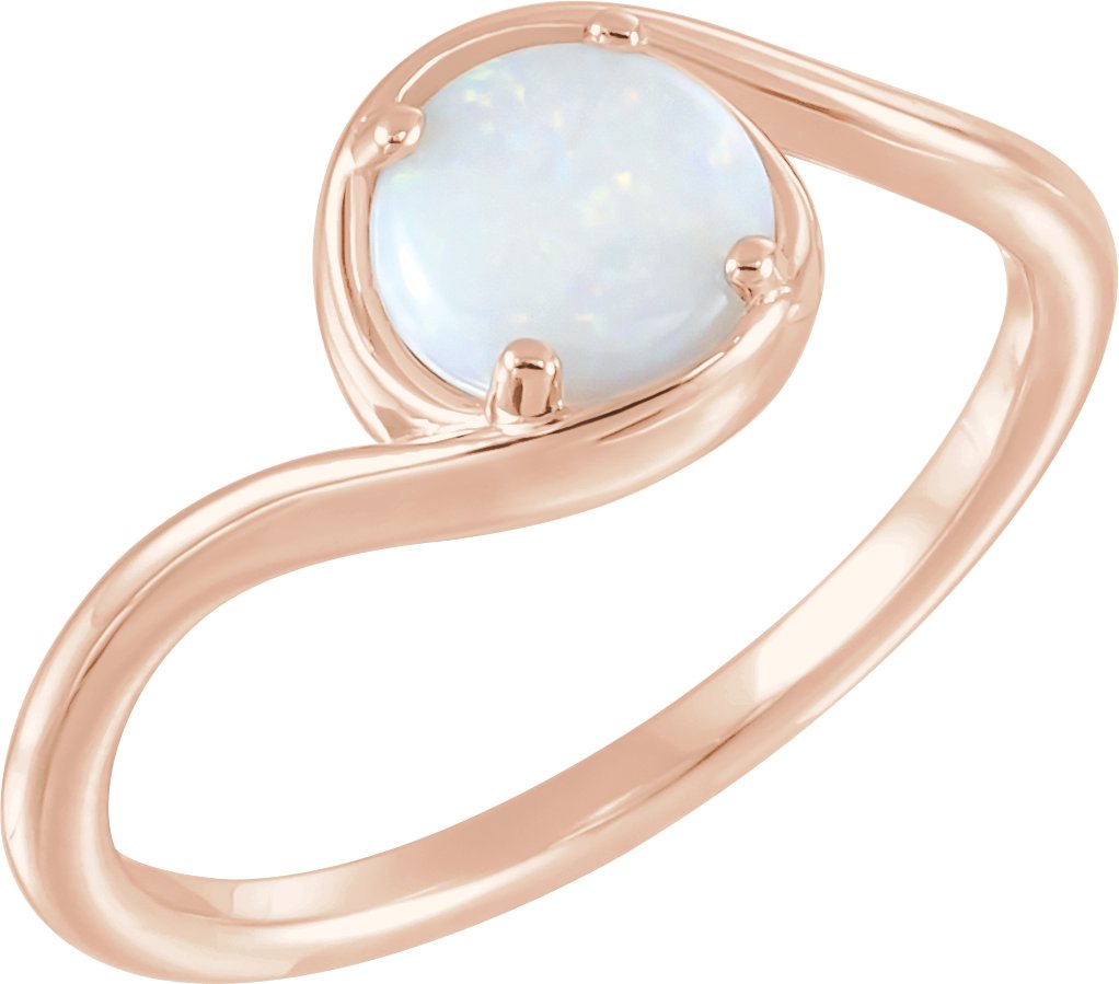 14K Rose Opal Bypass Ring  