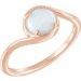 14K Rose Natural White Opal Bypass Ring