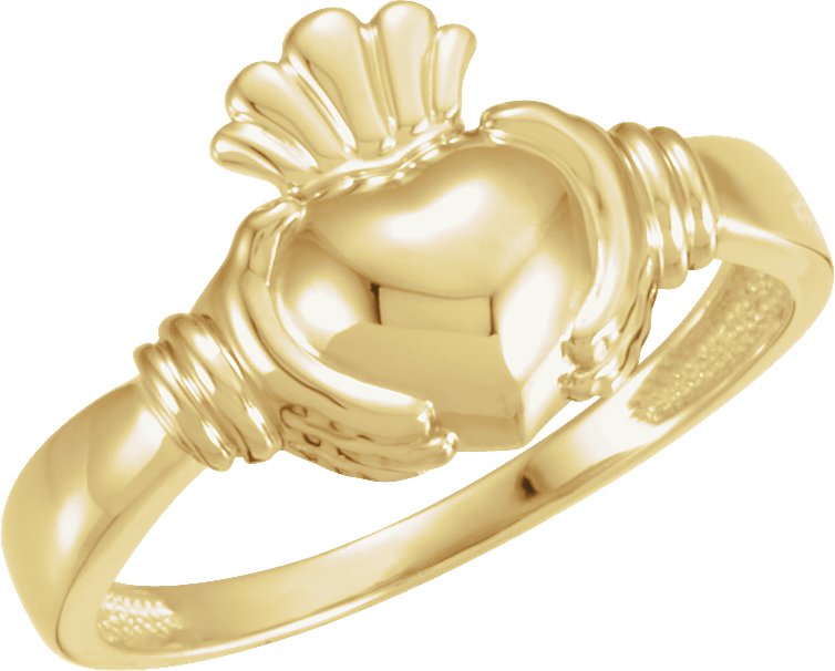 14K Yellow Claddagh Ring Size 11