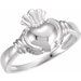14K White Claddagh Ring Size 7