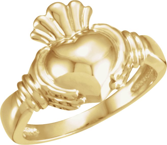 14K Yellow Claddagh Ring Size 7