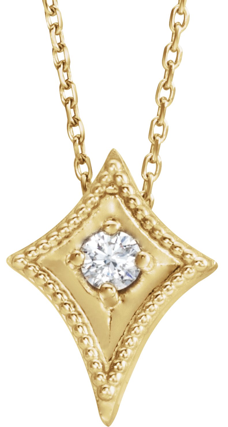 14K Yellow 1/10 CTW Natural Diamond Kite 16-18 Necklace  