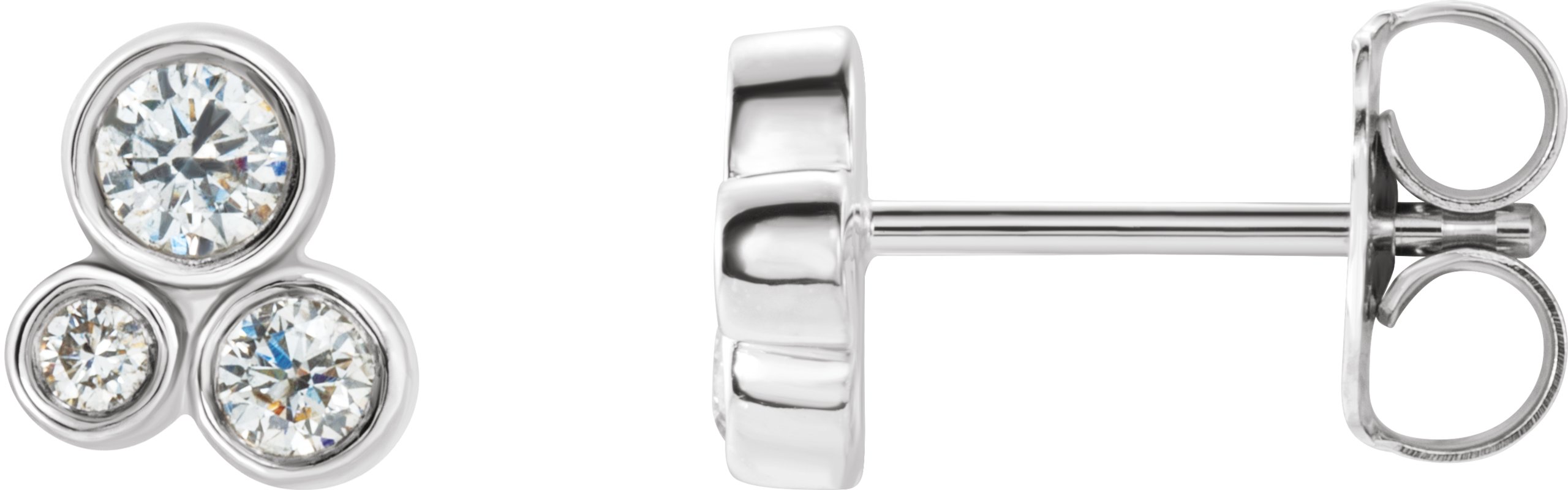 14K White .20 CTW Diamond Geometric Cluster Earrings Ref. 13650908