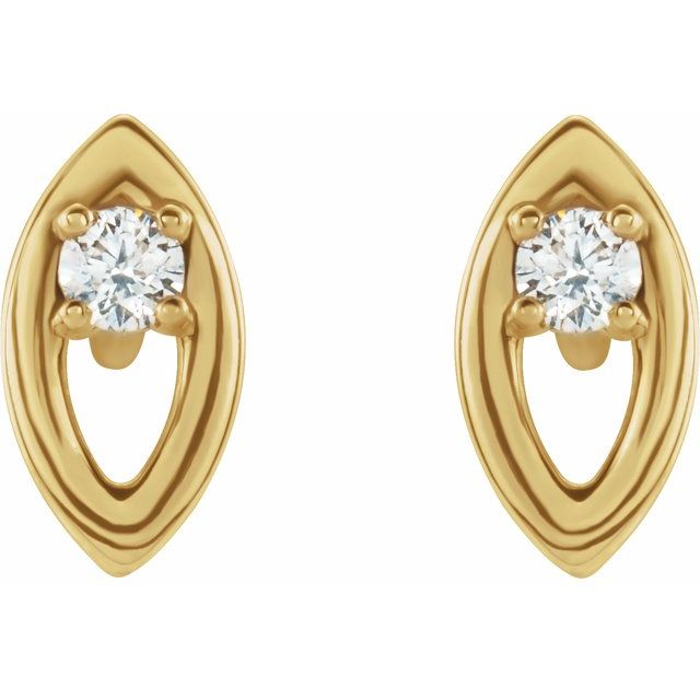 14K Yellow .05 CTW Natural Diamond Solitaire Earrings  
