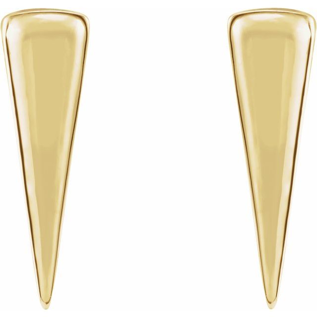 14K Yellow 12x3.27 mm Triangle Earrings
