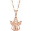 14K Rose .03 CT Diamond Youth Angel 15 inch Necklace Ref. 13468199