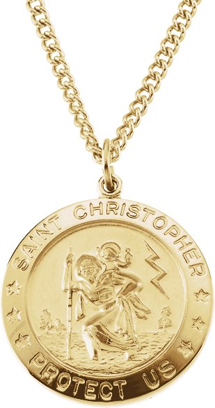St. Christopher Medal 14KY Gold Filled 25mm Ref 479385