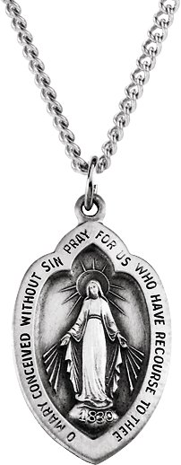 Religious Fashion | Oval Miraculous Medal Necklace or Pendant  