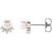 14K White Cultured White Freshwater Cultured Pearl & .08 CTW Natural Diamond Earrings   