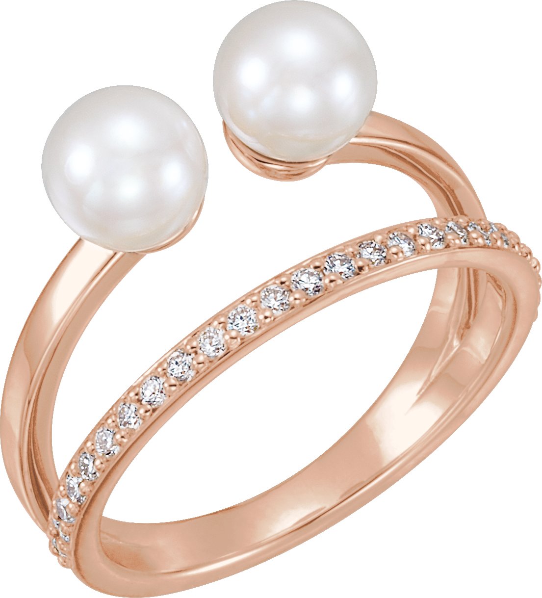 Two-Stone Pearl Ring