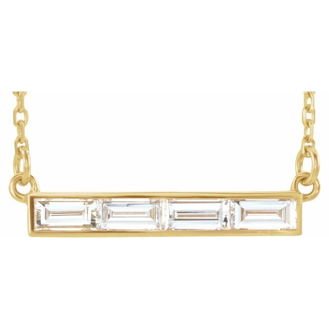 14K Yellow 1/2 CTW Diamond Bar Necklace  