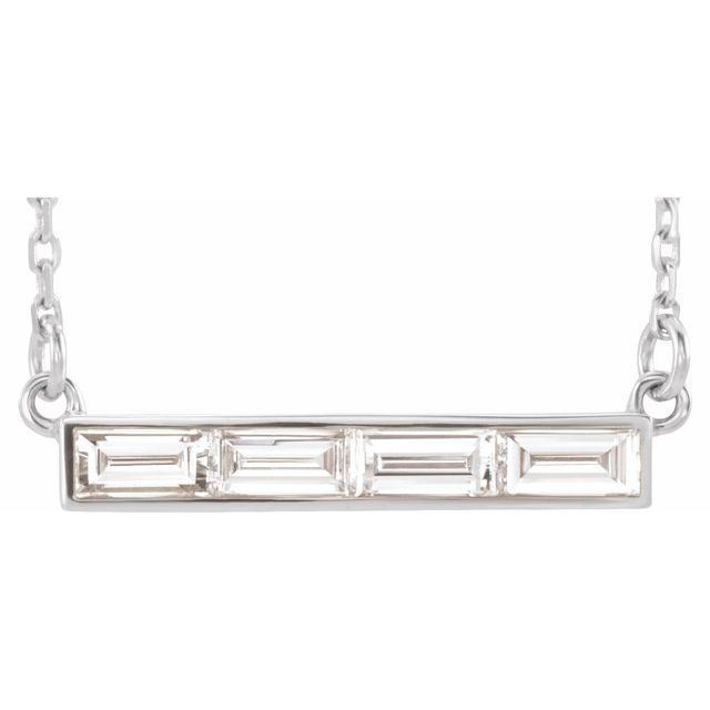14K White 1/2 CTW Diamond Bar 17 Necklace  