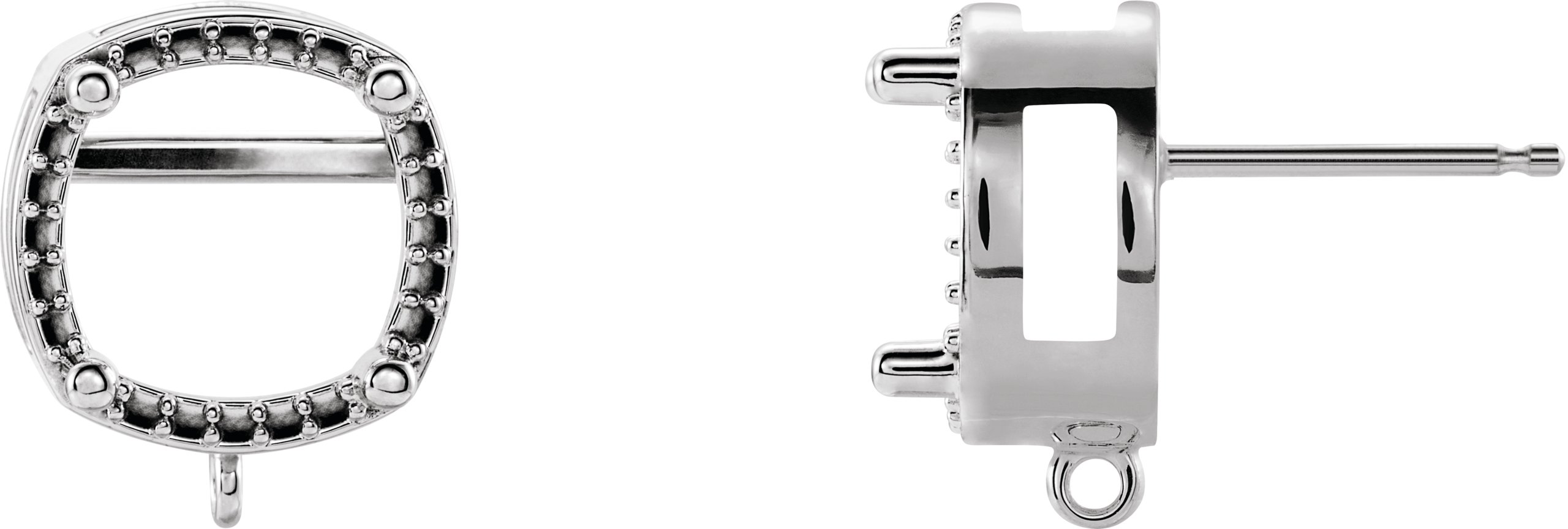 4-Prong Halo-Style Earring Top