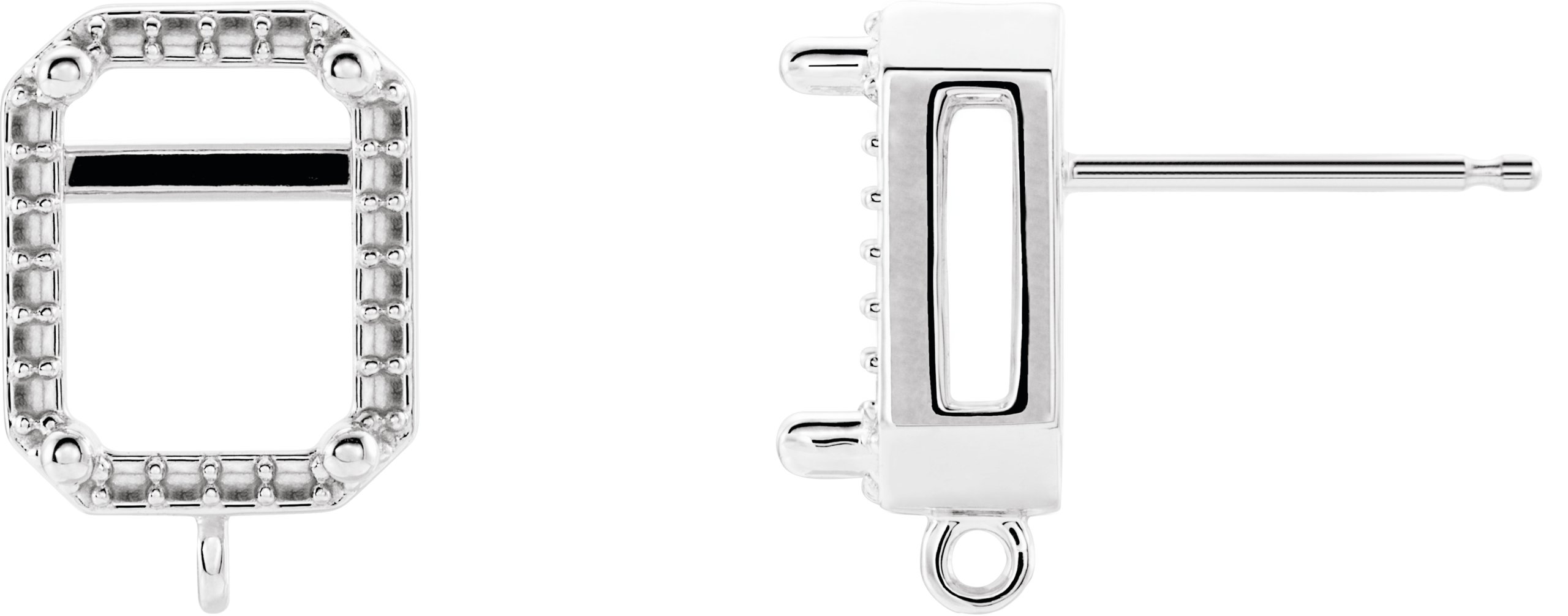 4-Prong Halo-Style Earring Top