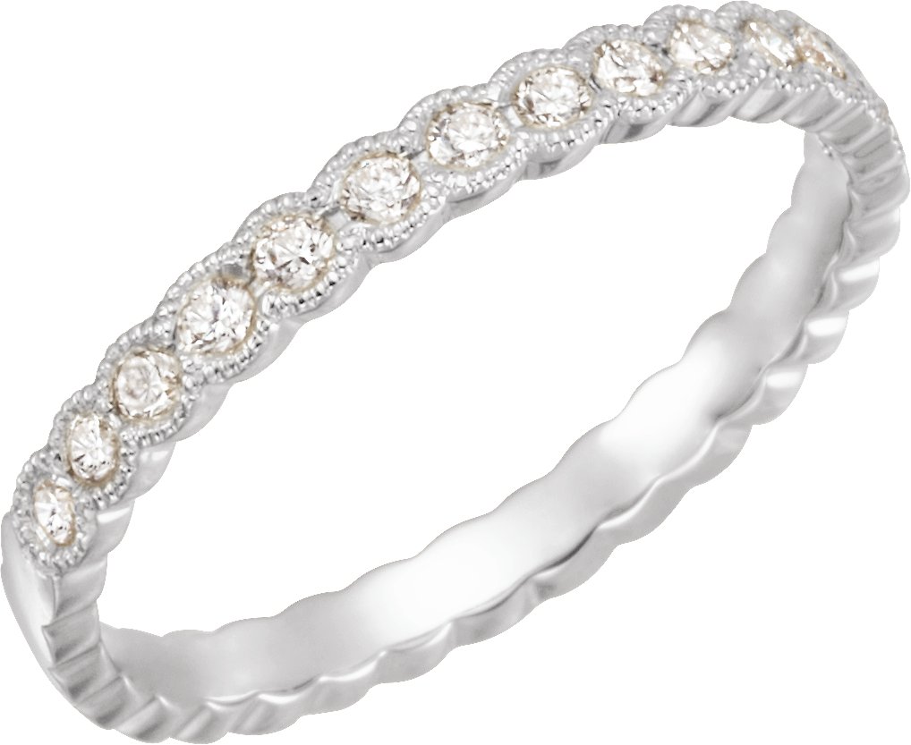 14K White 1/3 CTW Natural Diamond Anniversary Band