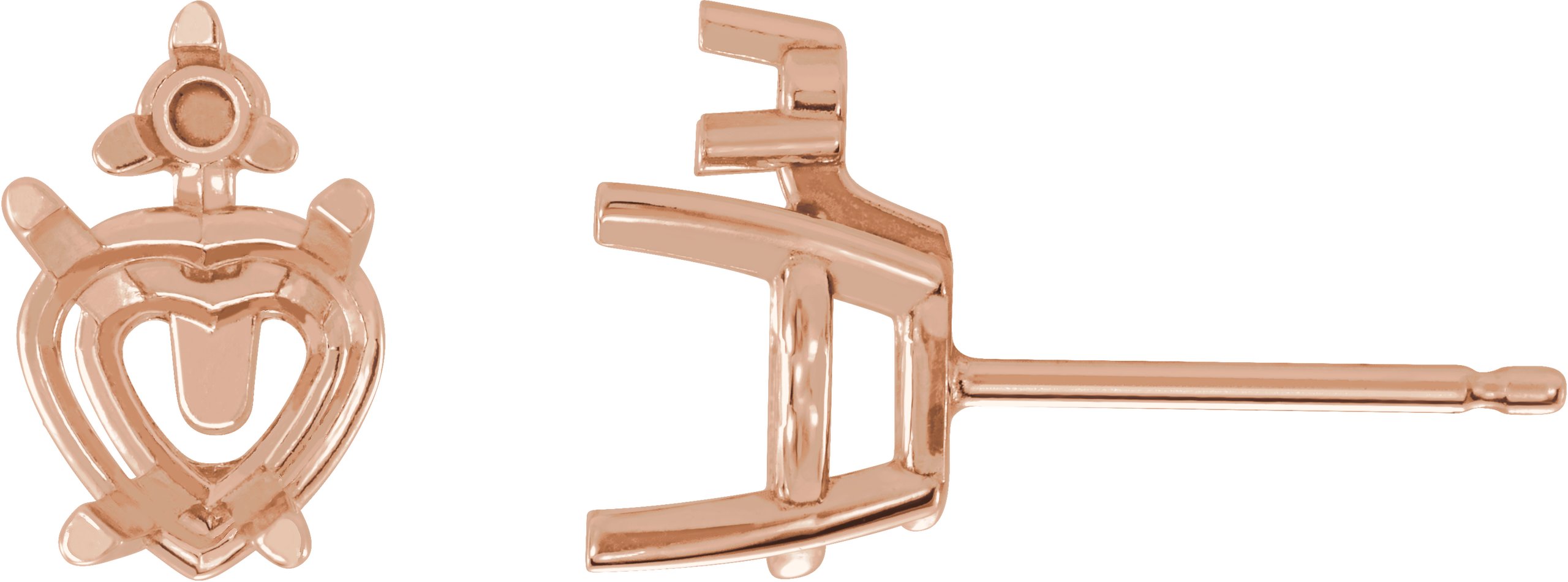 Heart 4-Prong Accented Stud Earrings