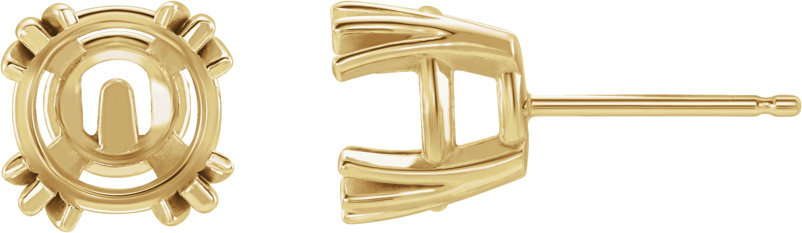 Round 4-Prong Claw Stud Earrings