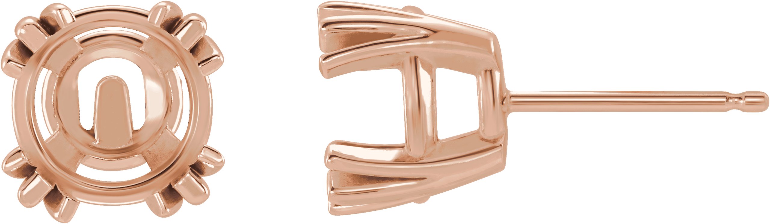 Round 4-Prong Claw Stud Earrings