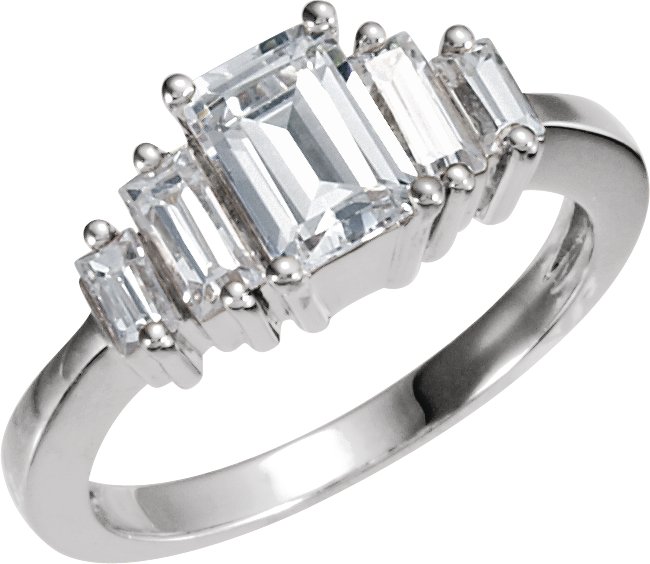 Platinum 5 Stone Diamond Anniversary Band .80 CTW Ref 265752