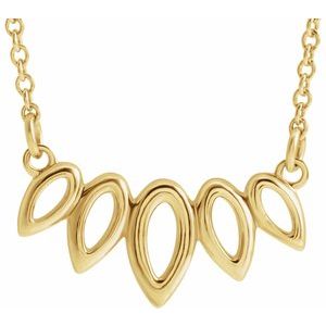 14K Yellow Leaf 16-18" Necklace  