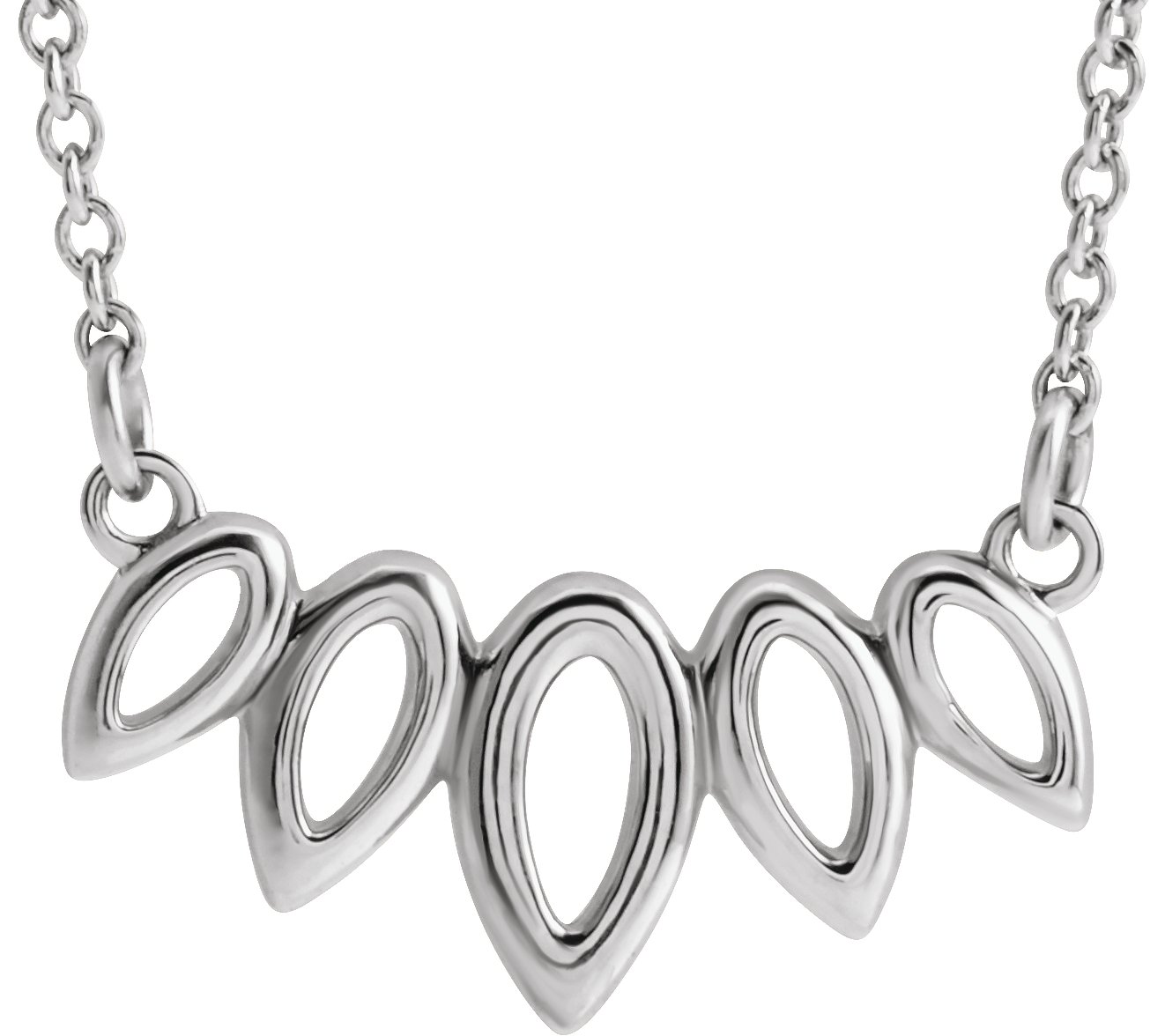 Sterling Silver Leaf 16 18 inch Necklace Ref. 13589420