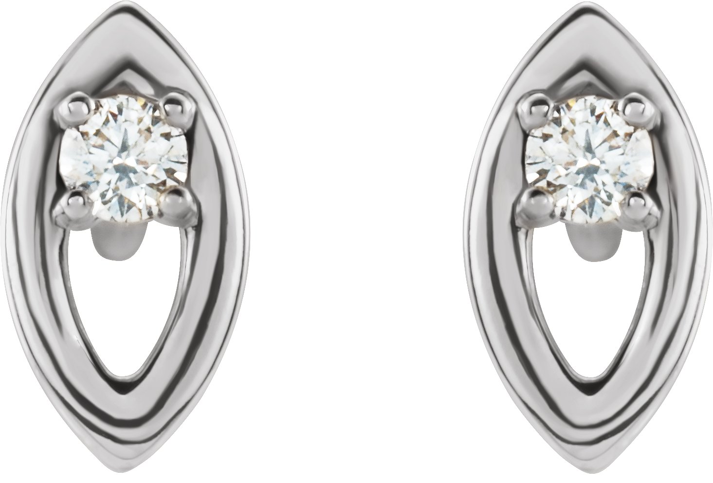 14K White .05 CTW Diamond Solitaire Earrings  