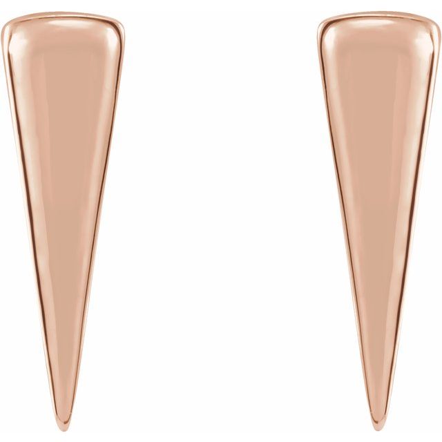 14K Rose 12x3.27 mm Triangle Earrings