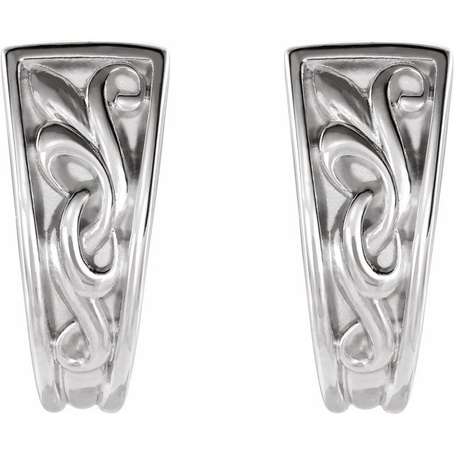 Sterling Silver Vintage-Inspired J-Hoop Earrings   
