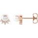 14K Rose Cultured White Freshwater Cultured Pearl & .08 CTW Natural Diamond Earrings   