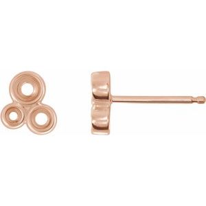 14K Rose Right Geometric Cluster Earring Mounting