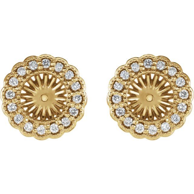 14K Yellow 1/4 CTW Natural Diamond Earring Jackets with 6 mm ID