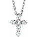 Sterling Silver 1/6 CTW Natural Diamond Cross 16-18