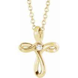 Solitaire Cross Necklace or Pendant