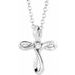 Sterling Silver .015 CTW Natural Diamond Cross 16-18