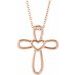 14K Rose Cross with Heart 16-18
