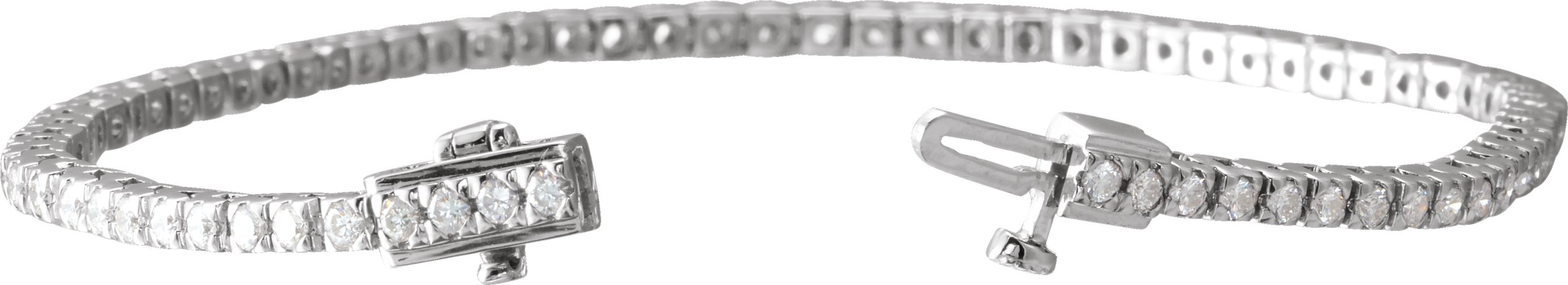 14K White 1 3/4 CTW Diamond Line 7 Bracelet   
