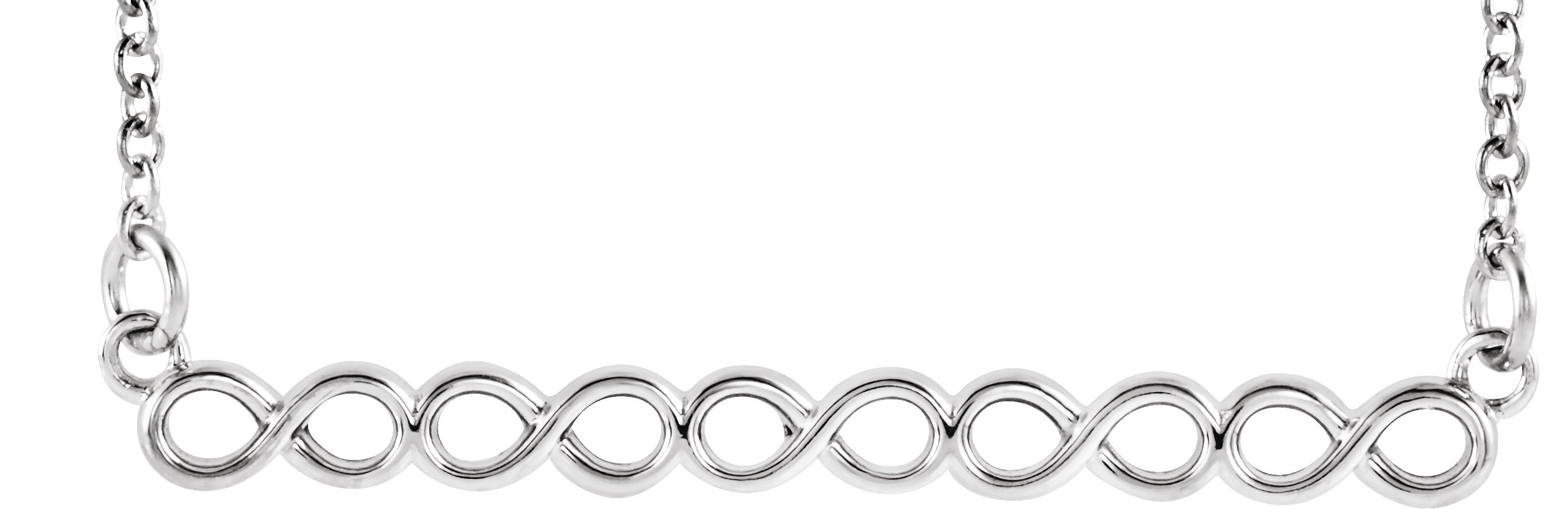 Sterling Silver Infinity Inspired 16 18 inch Bar Necklace Ref. 13666725