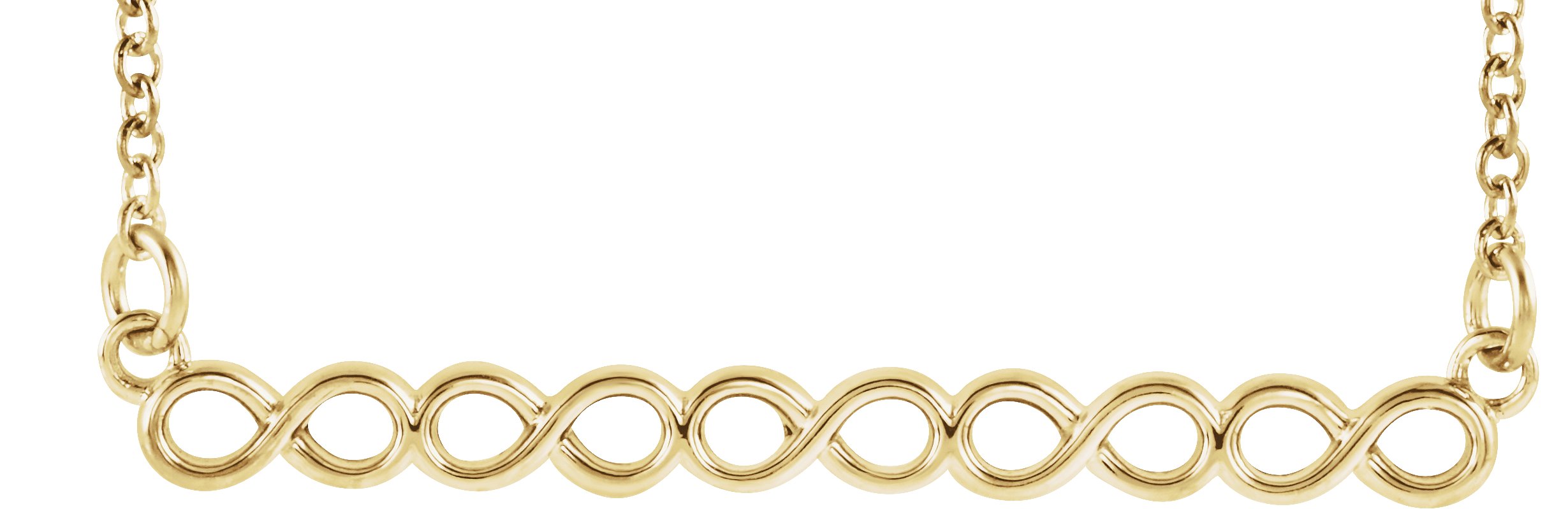 14K Yellow Infinity-Inspired 16-18" Bar Necklace        