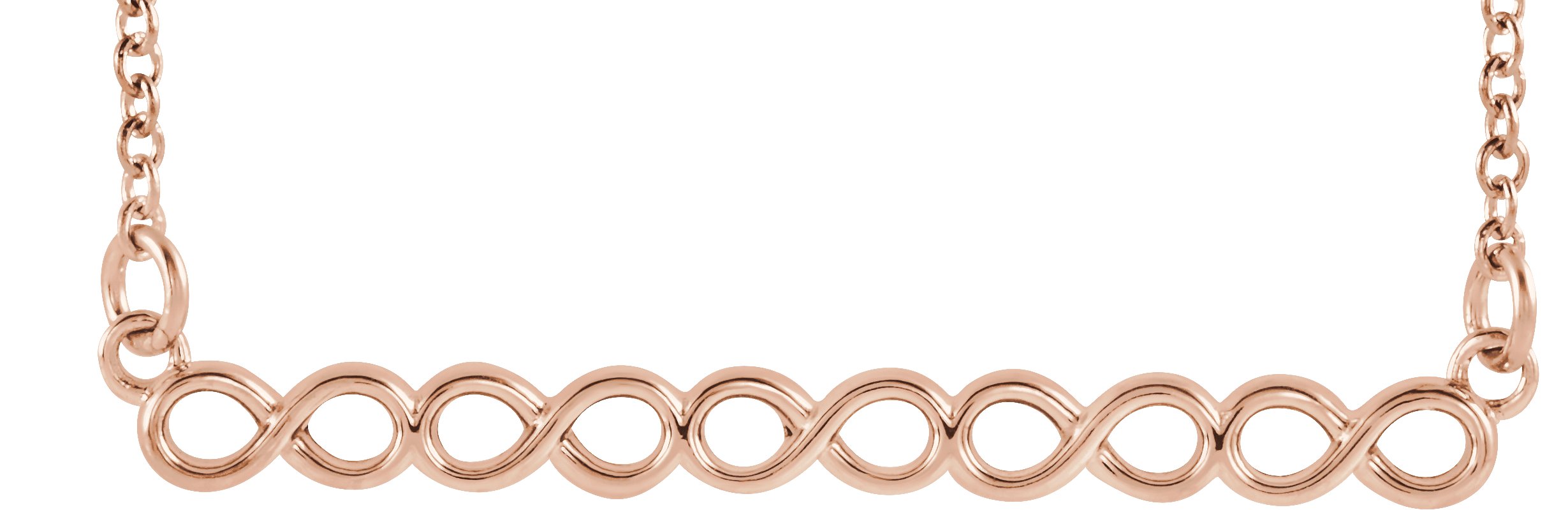 14K Rose Infinity-Inspired 16-18" Bar Necklace        