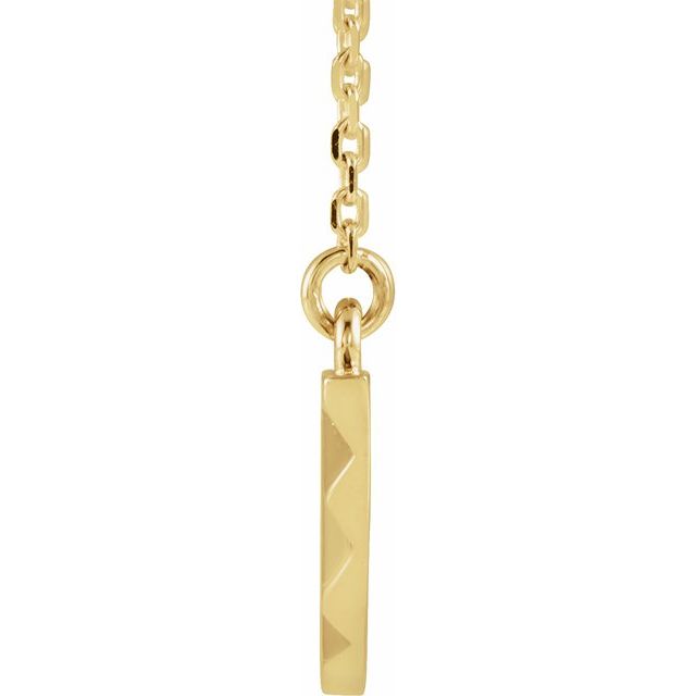 14K Yellow Curved Bar 16-18