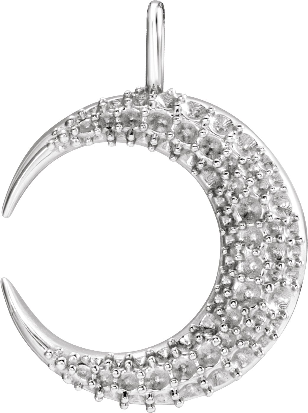 Platinum Accented Crescent Moon Pendant Mounting