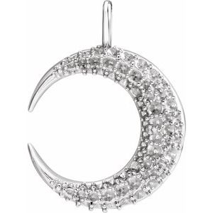 14K White Accented Crescent Moon Pendant Mounting