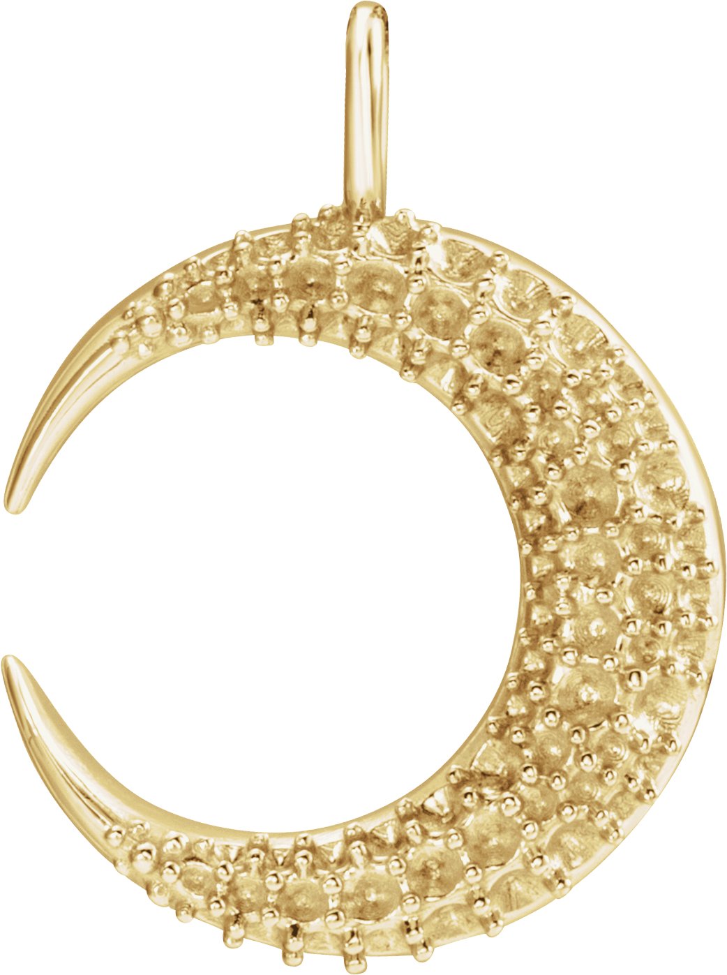 14K Yellow Accented Crescent Moon Pendant Mounting