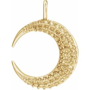 14K Yellow Accented Crescent Moon Pendant Mounting