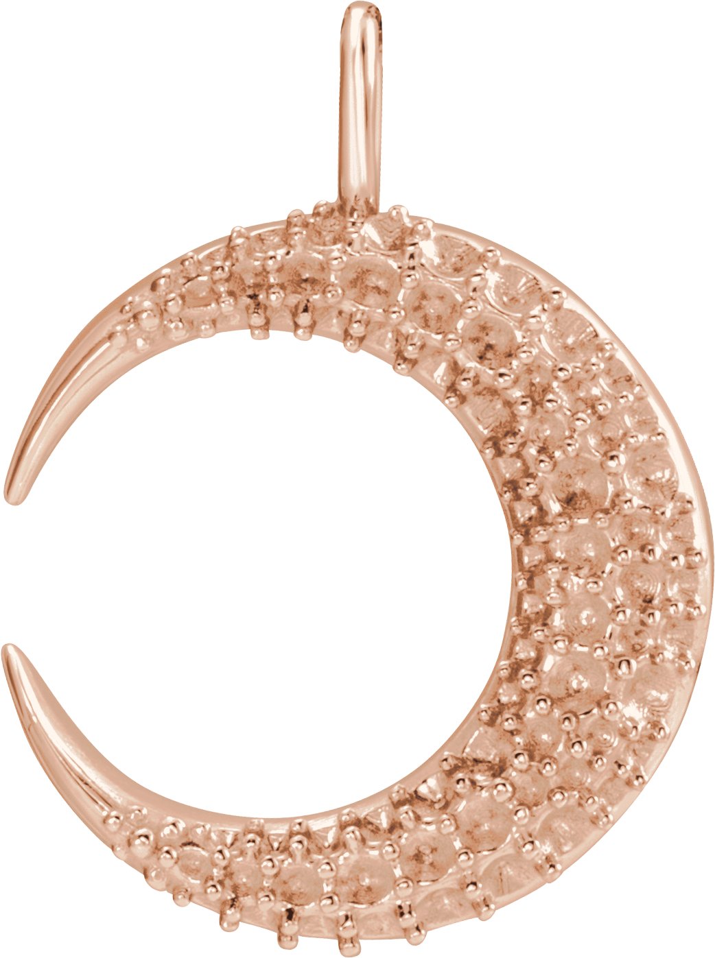 14K Rose Accented Crescent Moon Pendant Mounting