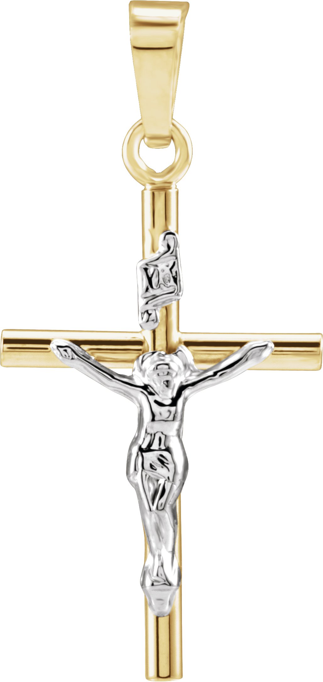 Two Tone Crucifix Pendant 20 x 13mm Ref 113291