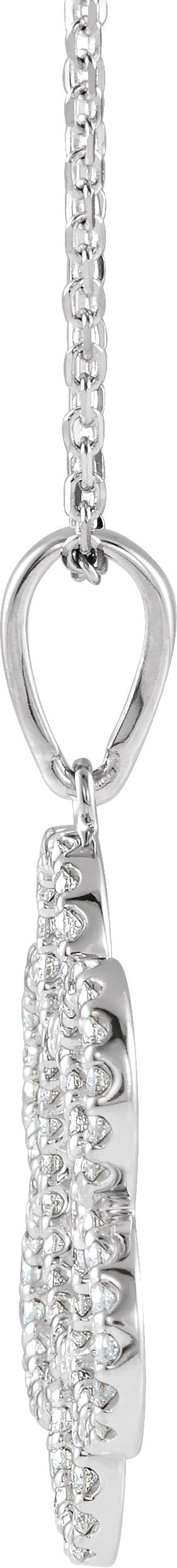 Alternative view of 3/8 CTW Natural Diamond Flower Necklace – 14K White Gold