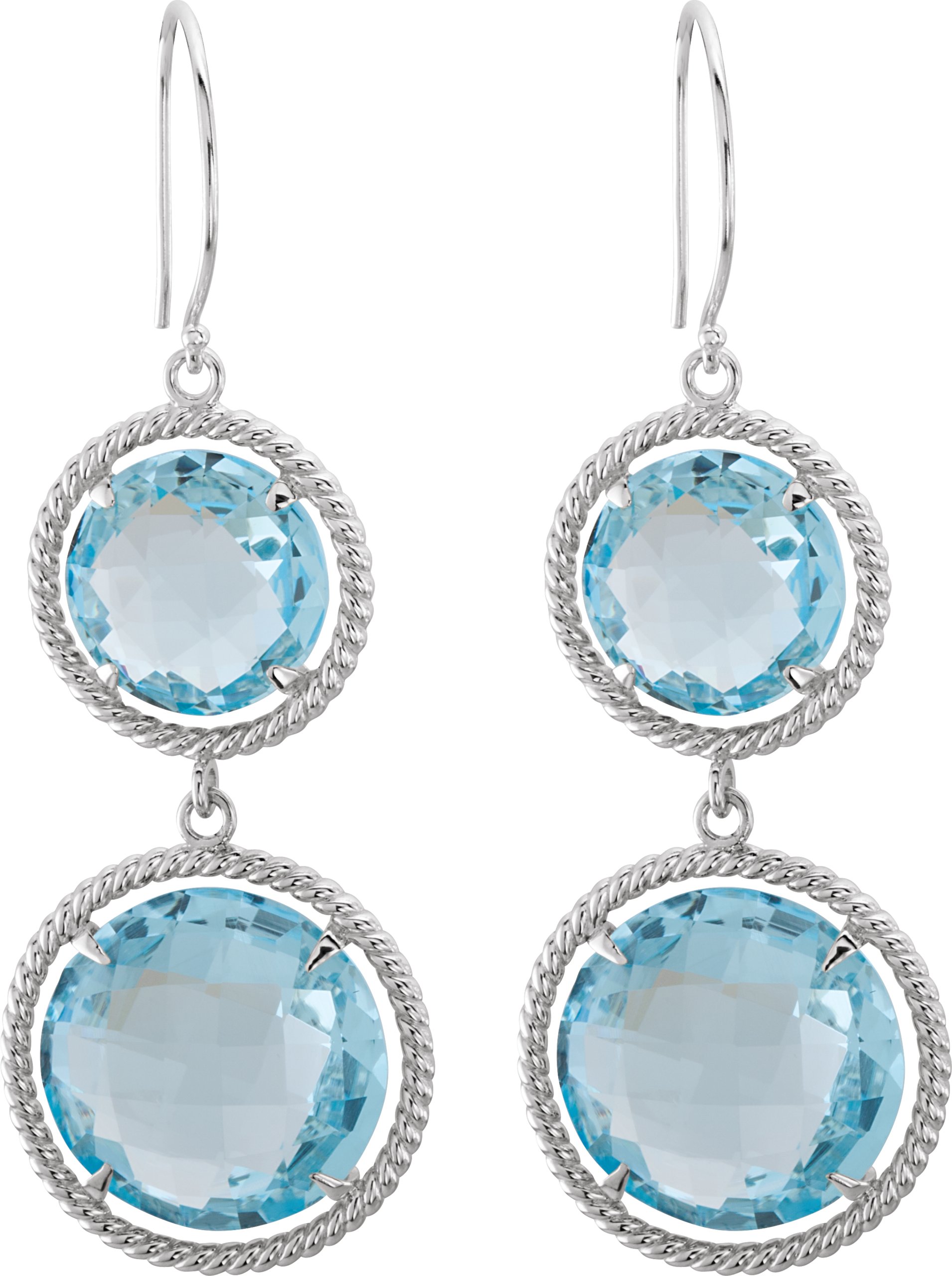 Sterling Silver Natural Sky Blue Topaz Earrings