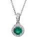 Platinum Natural Emerald & 1/5 CTW Natural Diamond 18