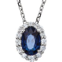 Blue Sapphire & Diamond Graduated Cluster Necklace or Pendant Mounting